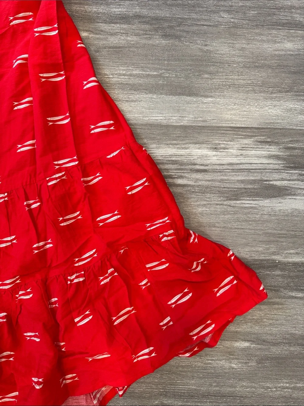 NWT A New Day Red Maxi Dress with White Print - Picture 3 of 7